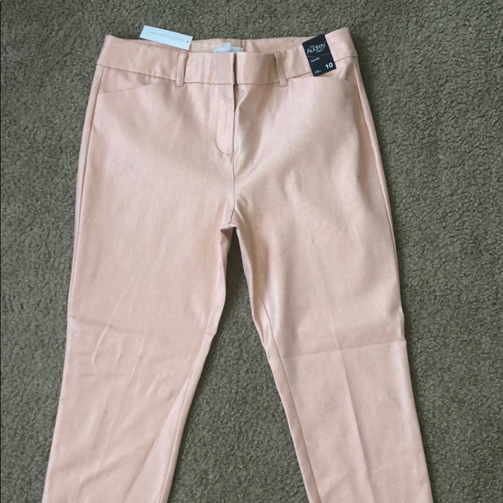 Shimmer pink leg trousers